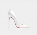 White Red Botttom Stilettos