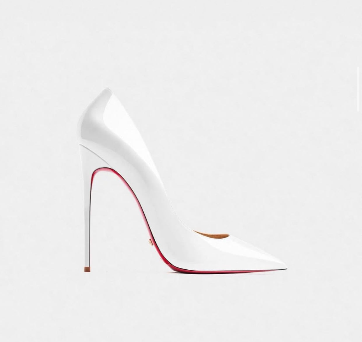 White Red Botttom Stilettos
