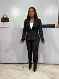 Black Cigarette Pant Suit