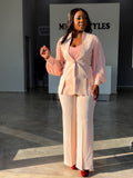 Powder Detailed Straight Pant Suit