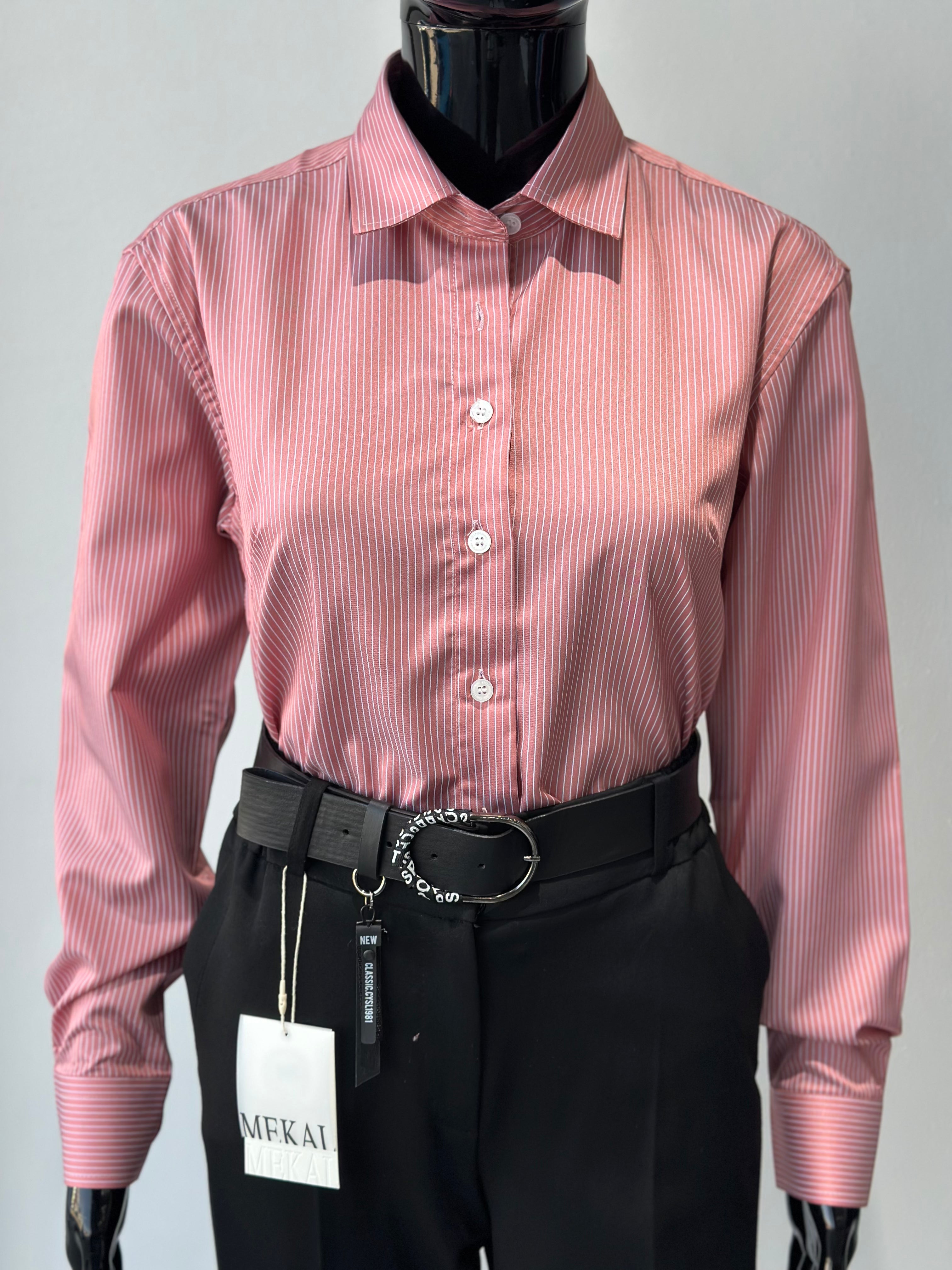 Indian Red Striped Smart Shirt