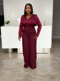 Burgundy String Blouse