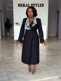 Black Silver Collar Detailed Coat-Dress.