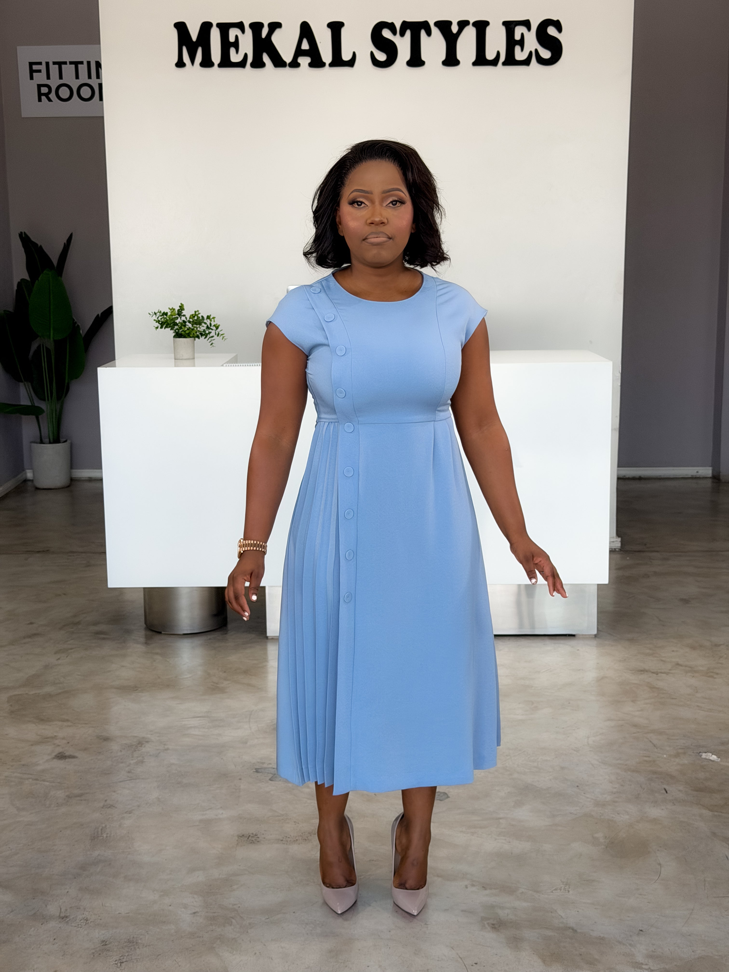 Side Pleat Dress