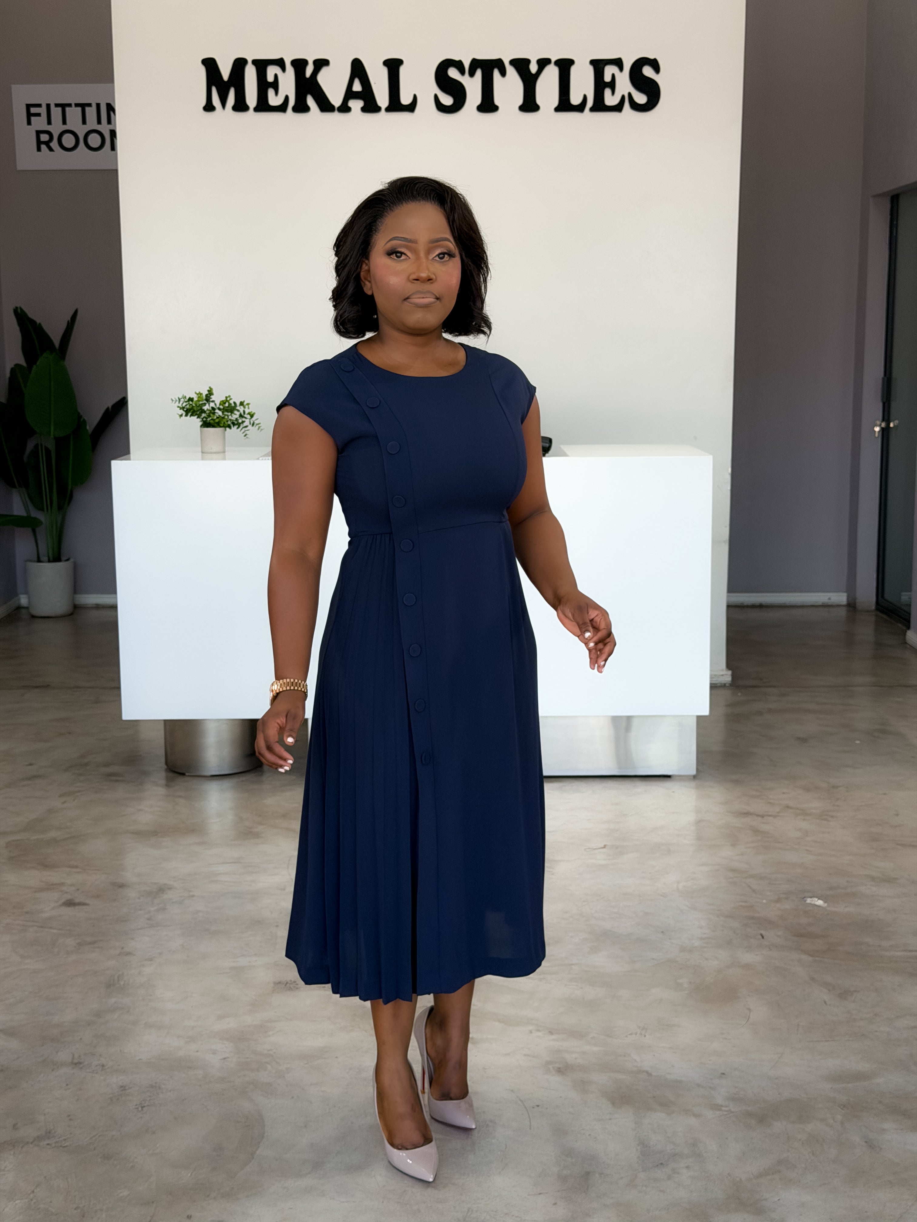 Side Pleat Dress
