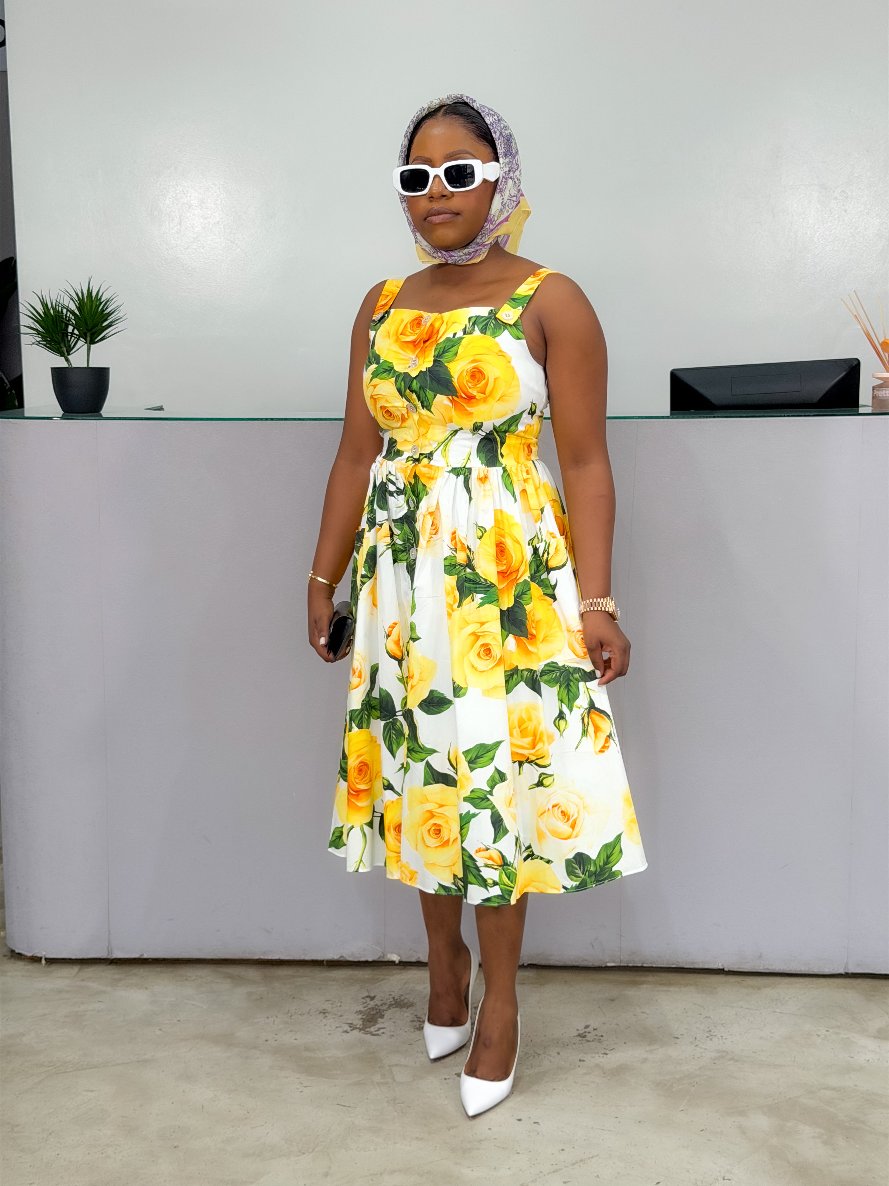 Yellow Floral Dress