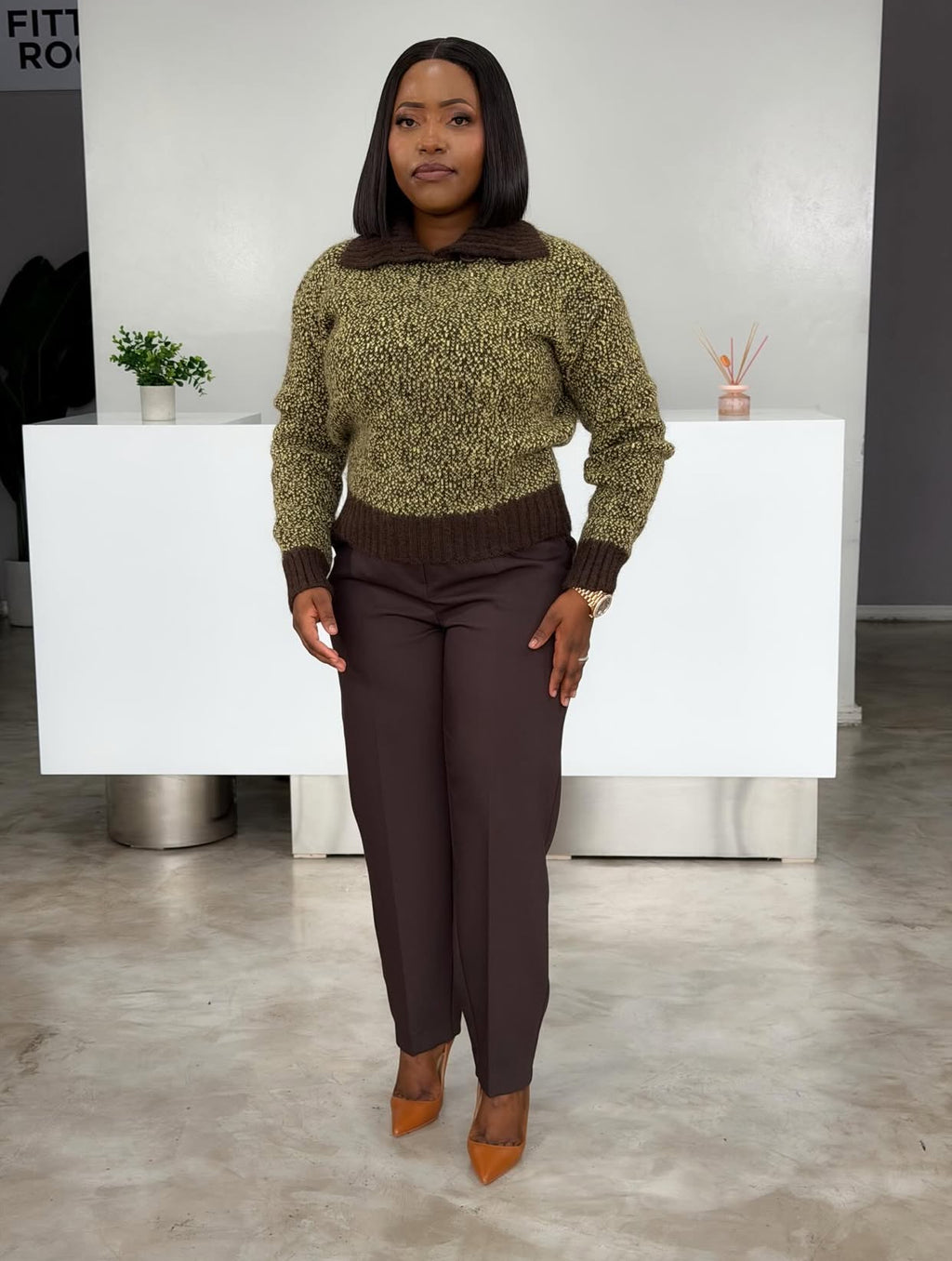 Mocha Print Sweater