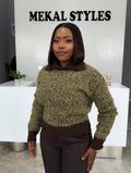 Mocha Print Sweater