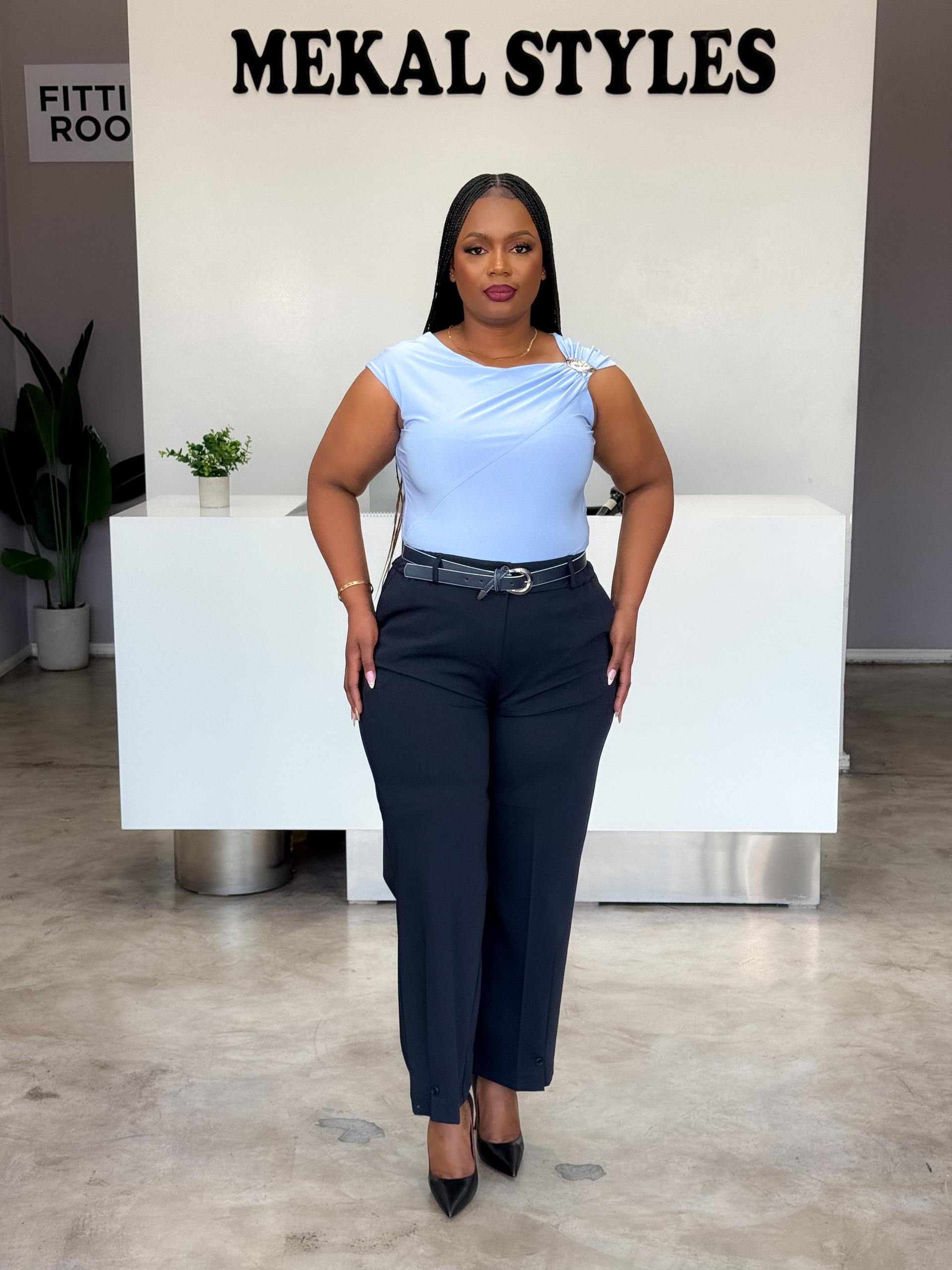 Navy Cigarette Pants