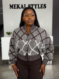Mocha Print Cardigan
