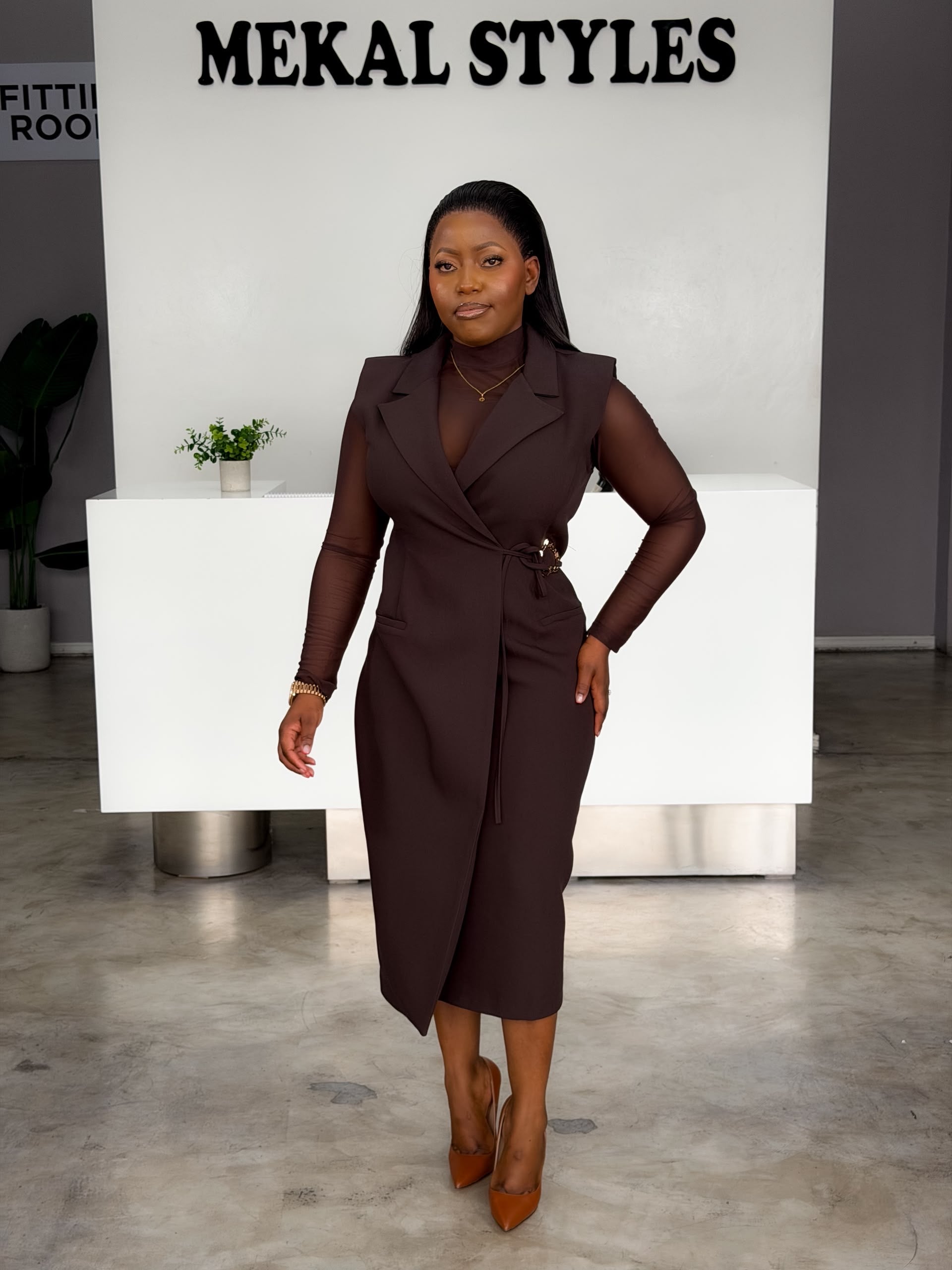 Mocha Thick 2pcs Dress
